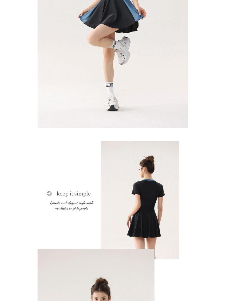 2025 Women's Skirted One-Piece Swimsuit: Sporty, Stylish, Slimming, Quick-Dry, Perfect for Vacation