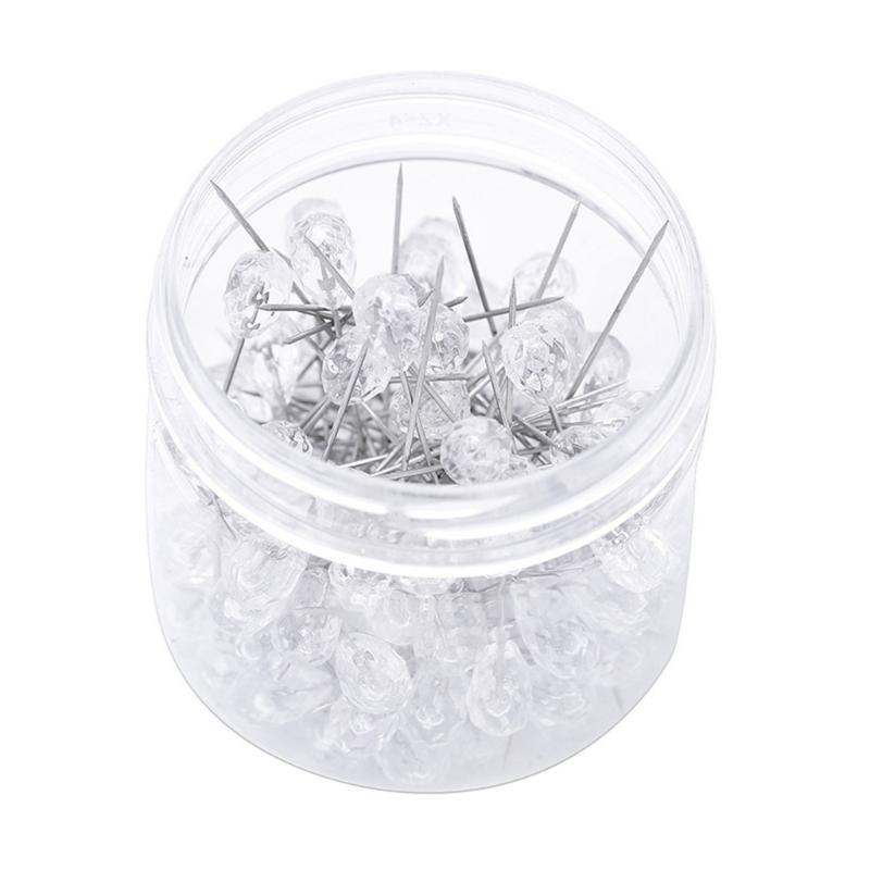 50/100/150/200Pcs Crystal Diamond Head Pins 1.5inch Diamond Head Straight Pins, Steel Bouquets Pins Corsages Flower Pins