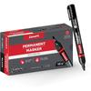 Luxor 1222 Refillable Permanent Bold Marker - Black - Box of 10