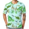 Tiger Animal Pattern 3D Printed T-shirt for Summer Casual Fashion Short Sleeved Top for Men, Cute Elements Round Neck Streetwear