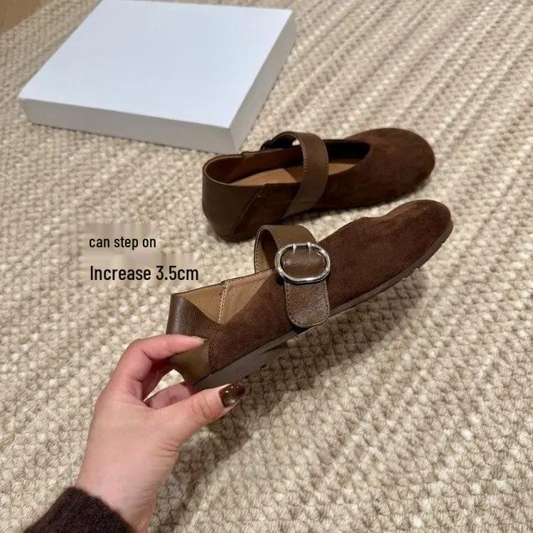 Mocassins Mary Jane pour femmes à imprimé léopard rétro en mangue - Ballerines basses à une seule bride pour l'automne