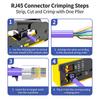 Pass Through Crimp Plier Cat7 Cat6 Cat6A Cat5 Cat5E Stripping Crimping Tool With 8P/6P Ethernet Connectors
