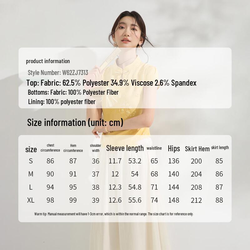 Elegant Chinese Style Two-Piece Skirt Set