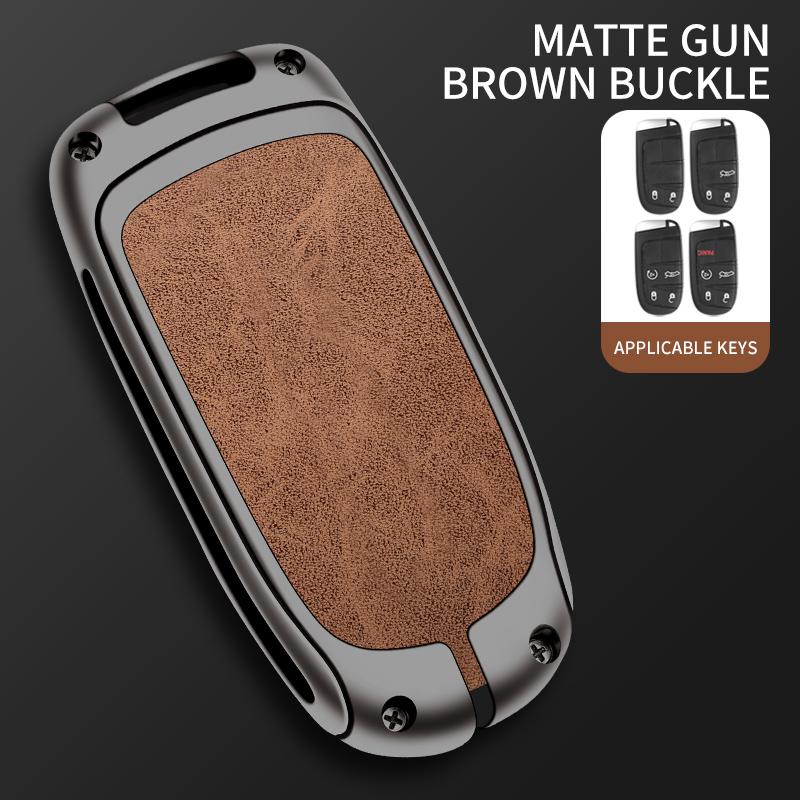 

Leather Car Metal Key Case Cover for JEEP Grand Cherokee WK2 Renegade Compass Cherokee Traitor Compass Keychain Accessories