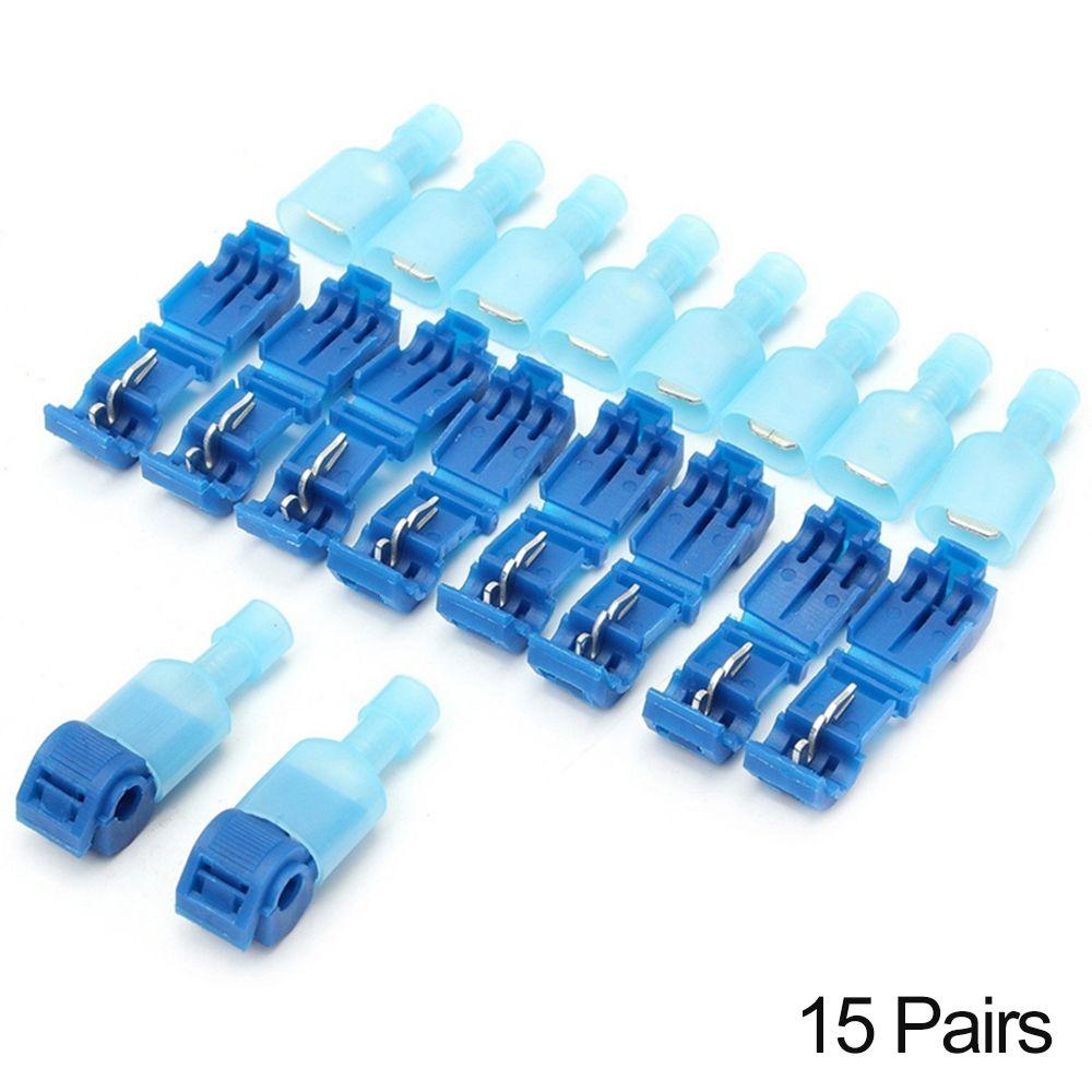 

Protective Sheath T-Tap Type Electrical Connectors Wire Terminals Cable Snap Splice Crimp 15 pairs