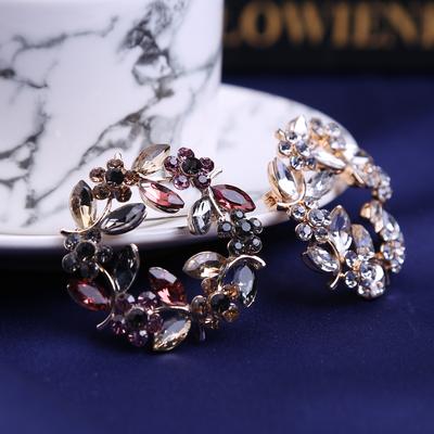 Squisita Elegante Donna Ragazze Ghirlanda di Cristallo Spille Distintivi Moda Lusso Strass Scintillante Boutique Spilla Rotonda Spille da Giacca