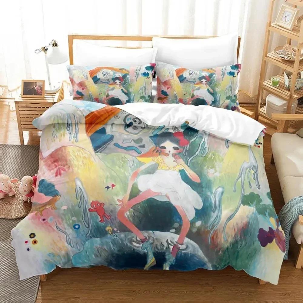 Anime Aya Takano Bedding Set 3D Duvet Cover Bed Set Quilt Cover Pillowcase Comforter King Queen Size Boys Adult Bedding Set