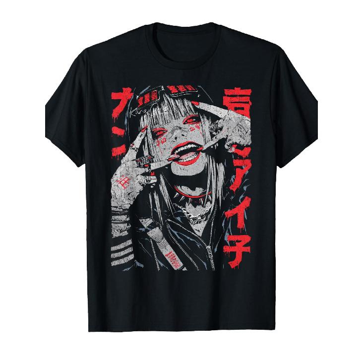 Japanese Streetwear Cyberpunk Y2K Retro Techwear Manga Anime T-Shirt