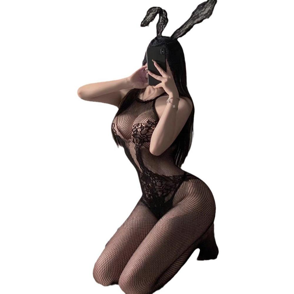 Hot Collision! Man Desire Sex Net Socks Sexy and Thin Pure Desire Thin Ripped Onesie Temperament Black Stockings