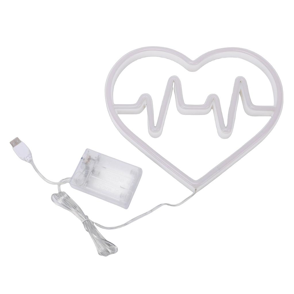 Heart Shaped LED Neon Sign Romantic Neon Light USB Battery Powered for Bedroom Wedding Proposal Party Decoration Pink