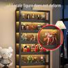 Acrylic Lockable Display Case with LED Lights for Figurines and Models, Dustproof Transparent Stand