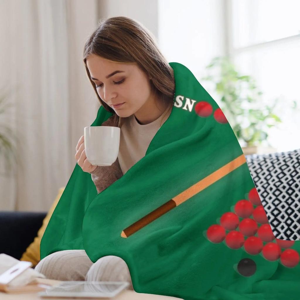 Snooker Lover Design Showing the Balls On a Snooker Table. Throw Blanket Warm Plush Fuzzy Blanket for Living Room