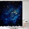 Star Galaxy Planet Shower Curtain Night Starry Sky Universe Space Moon Print Polyester Bathroom Curtain Home Bathtub Decoration