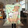 1Pc Bubu Dudu Print Flannel Blanket, High quality Comfortable for All Seasons, Home Decor, Warmth and Comfort, Perfect for Christmas Gifts