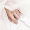 Beautiful Thin Ring Design for Lady Resizable Jewelry 925 Sterling Silver Color Sparking White Zircons Women Party Accessories