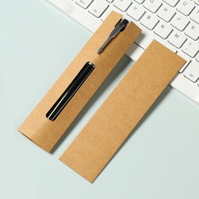 

50pcs Kraft Paper Pen Sleeves - Cardboard Single Pen Pouches with Slot Cut-Out Design,Scratch-Resistant Protector Holders