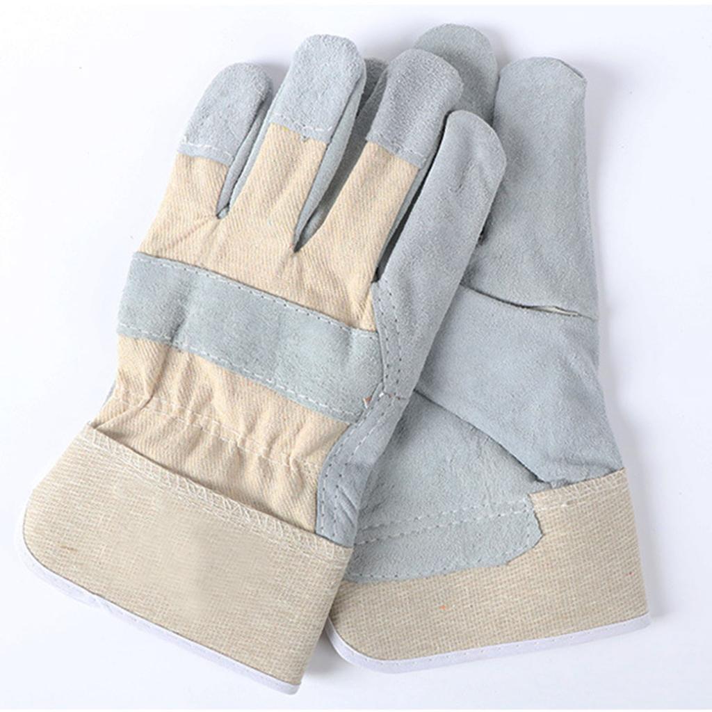 Welder Gloves Non Slip Heat Resistant Fireproof Abrasion Resistant Cowhide Welder Gloves for Welding Hardware Processing