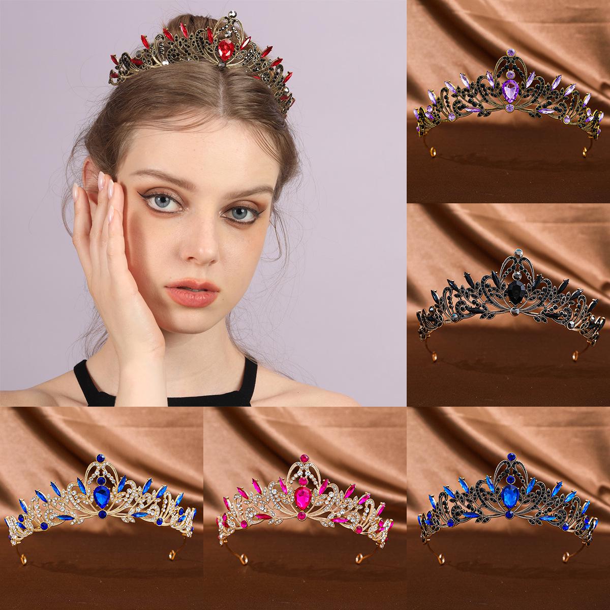 

Tuanming Korean Rhinestone Crown: Elegant Princess Headdress for Weddings and Photography.