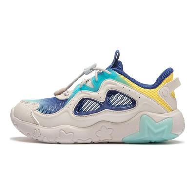 Li Ning Kids Versatile Non-Slip Shock Absorbing Low-Top Casual Shoes Kids Casual Shoes White Green YKAU018-5