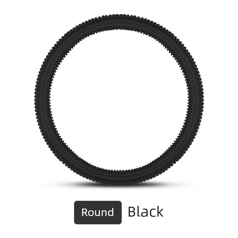 

Wheel Cover with Massage Beads, Eco-Friendly Silicone, Ultra-Thin, Non-Slip, Dust-Proof, Sweat-Proof, Ice-Feel Grip Cover, Universal for All Seasons [Massage Type-Silicone Steering Wheel Cover] Black