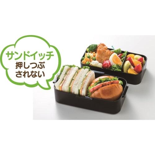 Skater Antibacterial Dishwasher Safe 2 Tier Fluffy Lunch Box Black 850ml Fluffy Dome Lid Comes with Cooling Bag Made in Japan KCPFLW9AG_573422