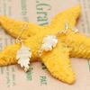 Pan Jia Gold-Plated Sterling Silver Oak Leaf Earrings - European & American Creative Studs for Women