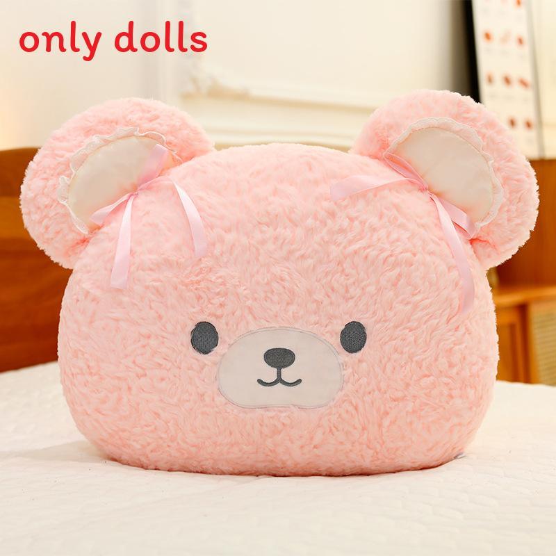 

Cuter Bear Plush Pillow With Pp Cotton And Bows Decor For Kids And Teens розовый