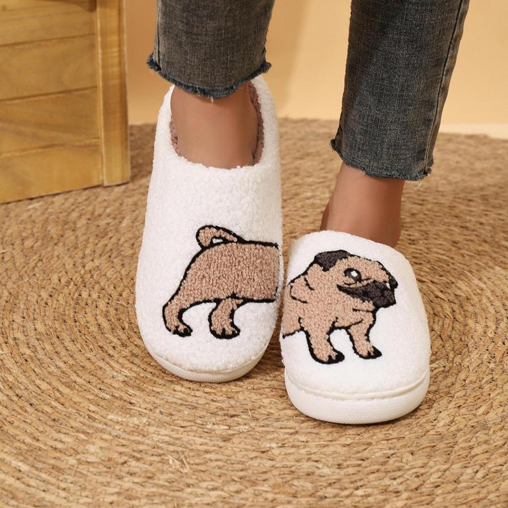 New Embroidered Ladybug Home Slippers Autumn and Winter Gender-neutral Memory Sponge Warm Slippers