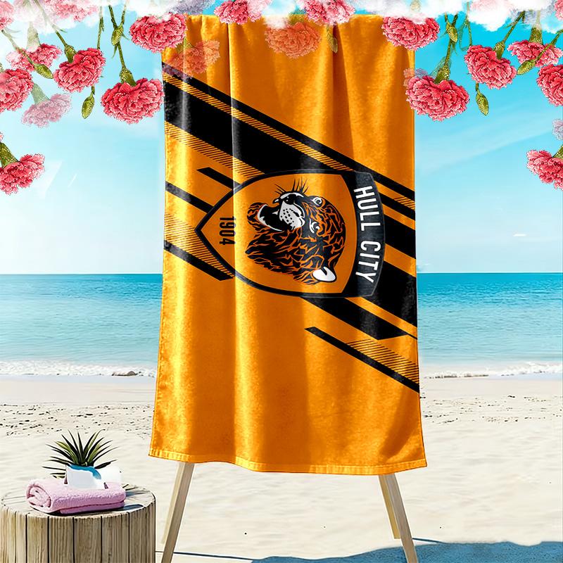 Hull City A.F.C Print Beach Towel, Large Soft Quick Dry Towel for Beach Camping Swimming