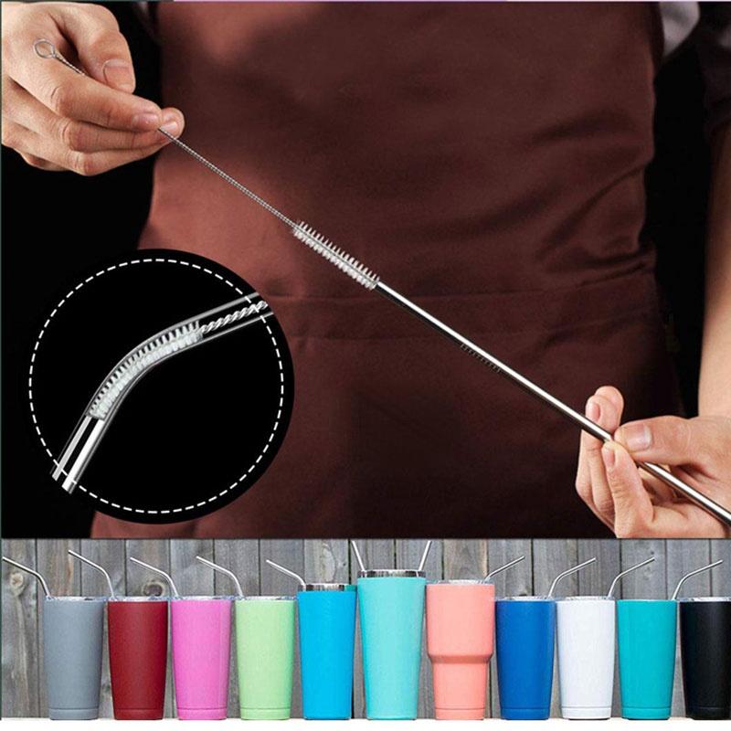 Colorful Reusable Metal Straw High Quality Stainless Steel Straws Set with Cleaner Brush Bar Party Drinking Cocktails Accessory