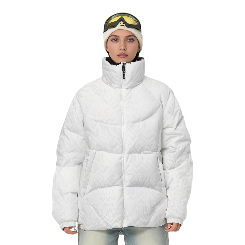 FILA Solid Color Zip Stand Collar Down Jacket Women outerwear White F11W344919F-WT