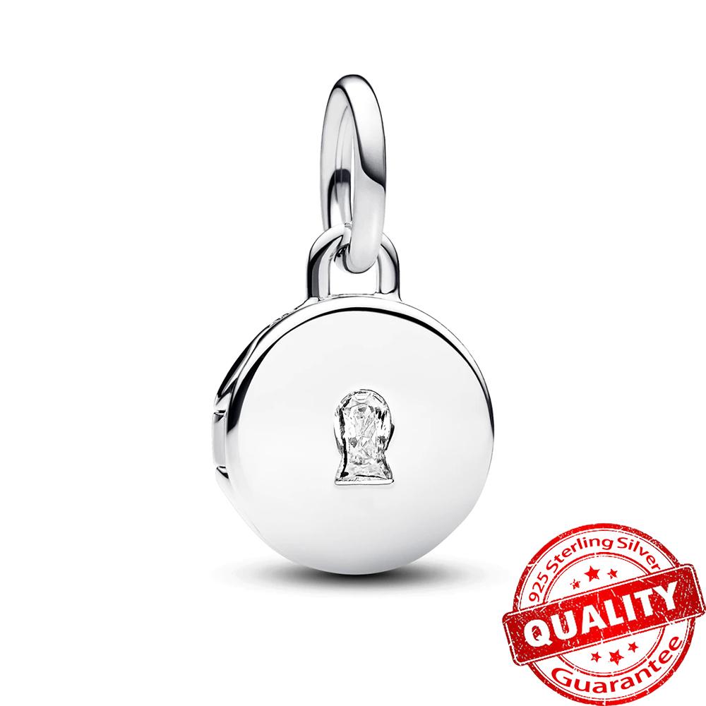 Trendy Copper Love Padlock & Heart Dangle Charm Fit Original Bracelet Women Necklace Pendant Diy Jewelry