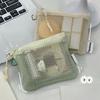 1pc Mesh Zipper Pouch Portable Mini Storage Bag Makeup Cosmetics Toiletries Compact Travel Organizer Lipstick Makeup Bag
