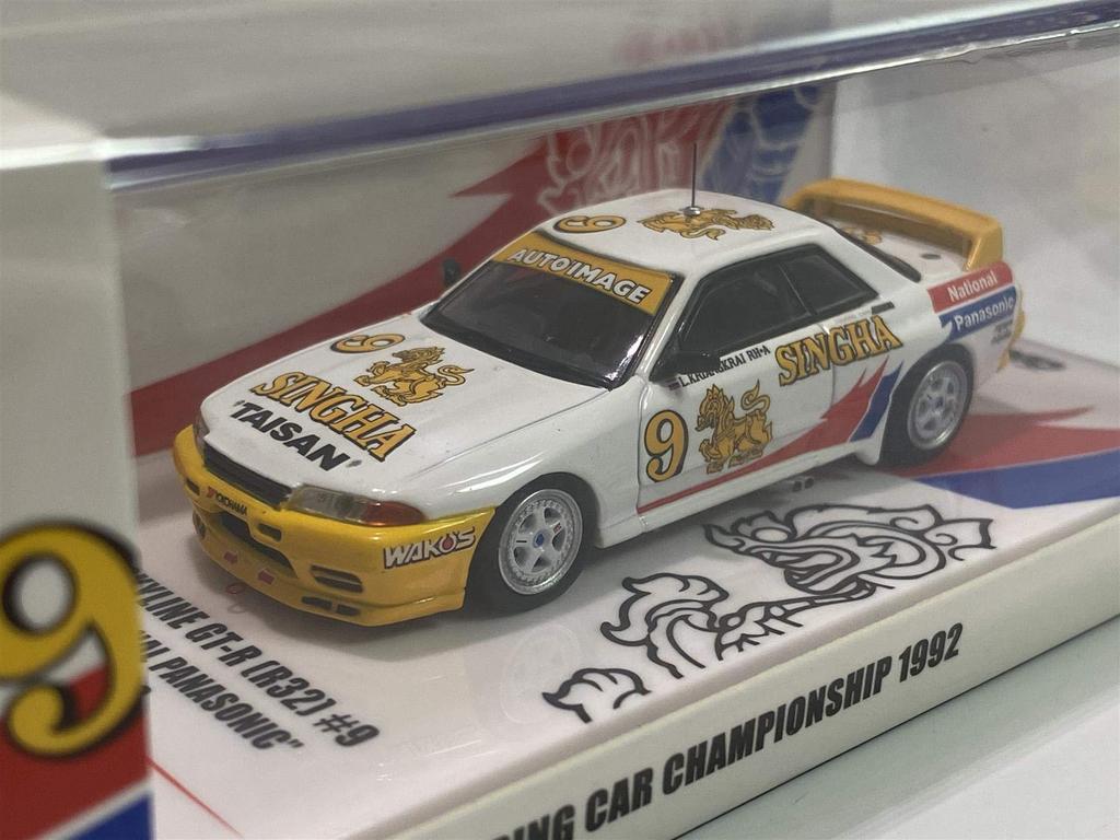 Inno Models Scale Nissan Skyline R32 SINGHA NATIONAL PANASONIC APTCC 1992 Finished Model 1/64 GT-R #9