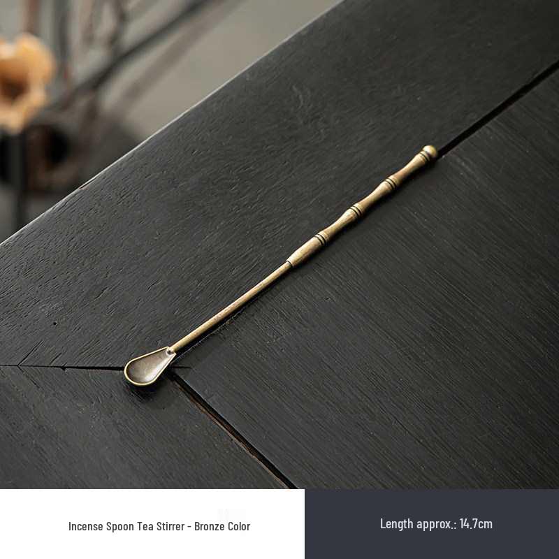 Japanese Tin Tea & Coffee Scoop - Long Handle Stirrer & Dual-Use Incense Burner Tool