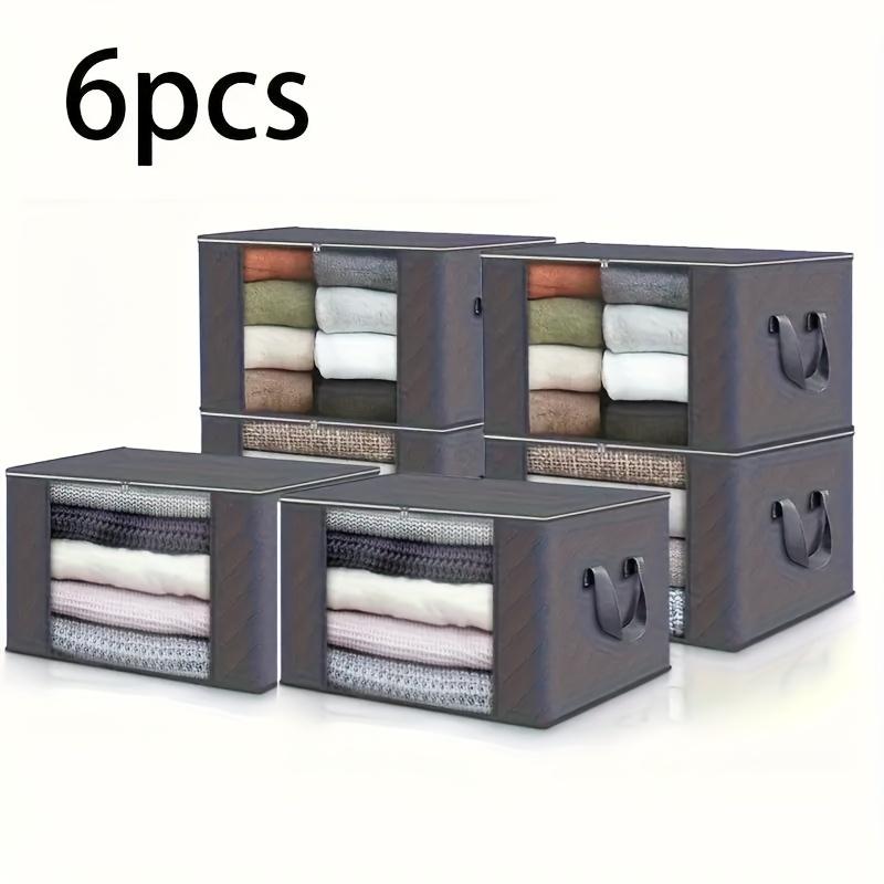 3/6pcs Large Capacity Foldable Fabric Storage Bags - Perfect for Clothes, Blankets, Ideal for Bedroom, Wardrobe Organization, Under-Bed Storage