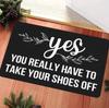 Rural Farmhouse Welcomes Non Slip Floor Mats with "please Put On Shoes and Take Off Shoes" Floor Mats. Thank You for Home Decor