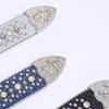 Rhinestones Studded Western Leather Belt Bling Waist Belts for Dresses Pants