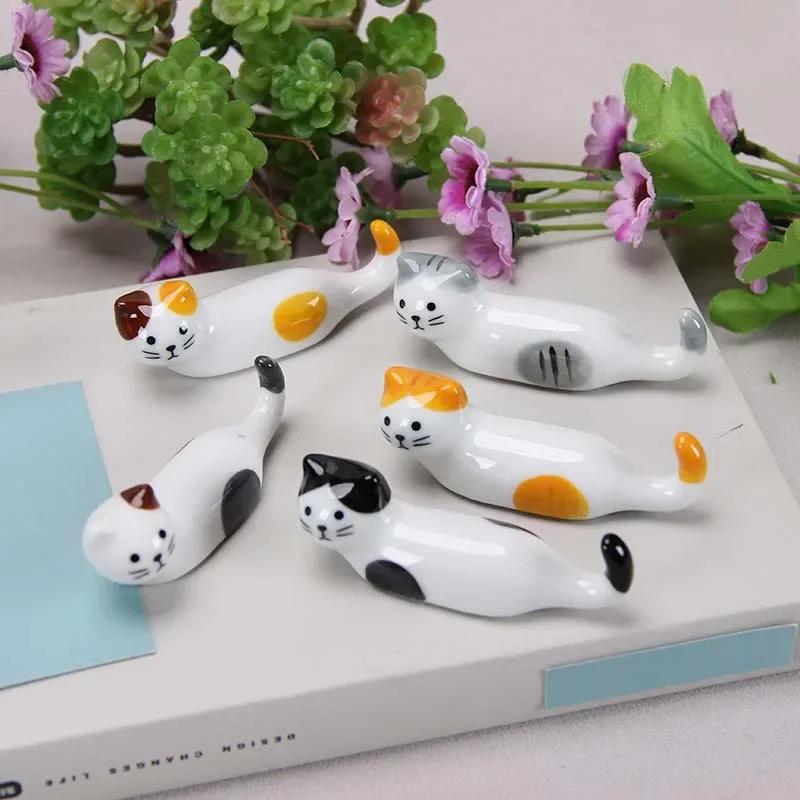 5/6pcs/Set Chopsticks Pillow Chopstick Rest Home Decoration Cat Chopsticks Forks Holder Chopsticks Holder Spoon Holder