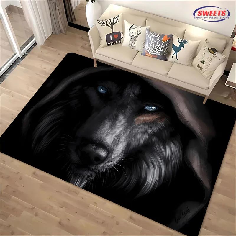 Wolf Art Non-Slip Soft Area Rug for Living Room Bedroom Sofa Doormat Home Office Decor Durable Floor Mat Gift