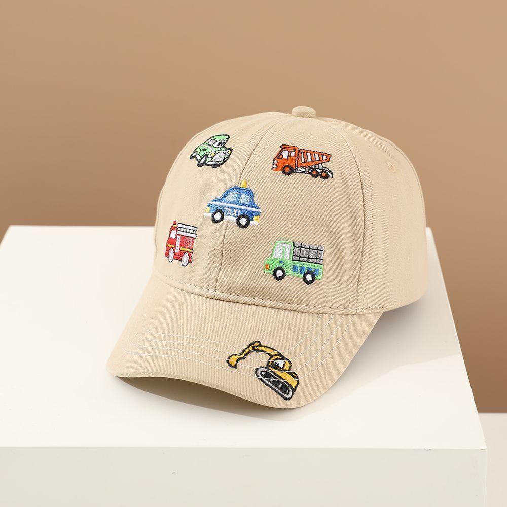 Excavator-themed Baseball Cap for Children - Cartoon Excavator Embroidered Baseball Cap, Fedora Hat, Sun Protection Hat