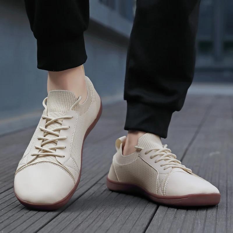 Puamss Unisex Wide Barefoot Shoes For Men Outdoor Trail Running Minimalist Men Shoes For Women Breathable Sneakers For Men