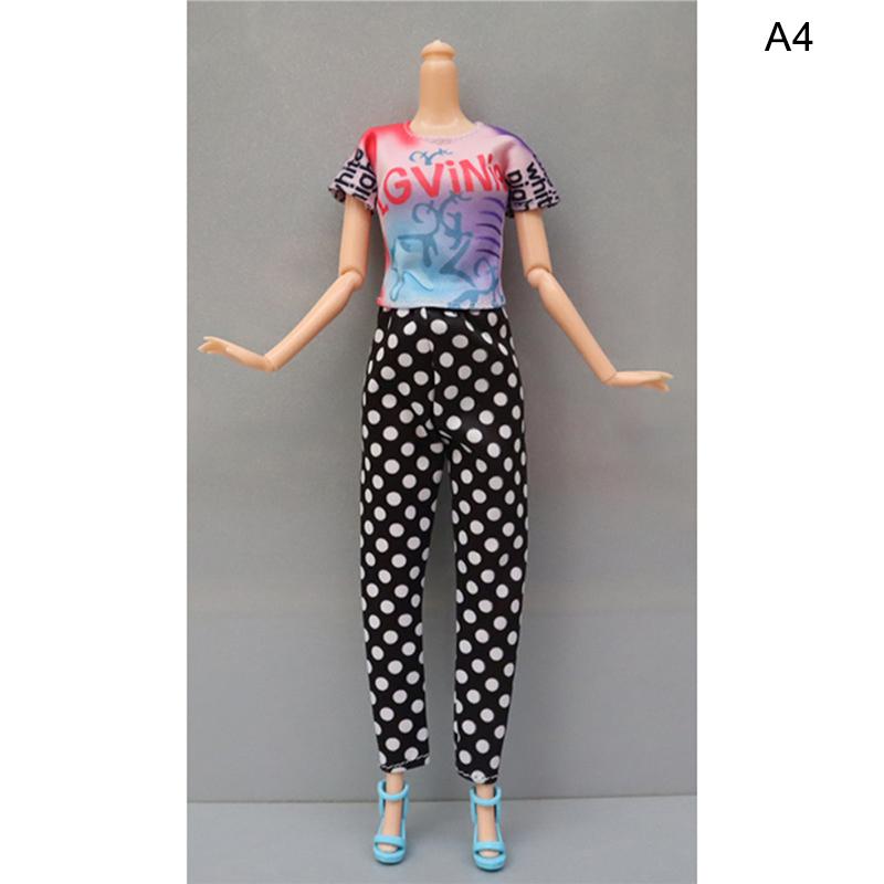 1Set Fashion Outfits for 1/6 Doll Casual Skirt Vest Shirt Pants Dress Dollhouse Accessories Clothes