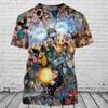 T-shirt da uomo alla moda 3D con stampa di personaggio dei cartoni animati popolare, estiva, a maniche corte, larga e accattivante