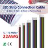 5/10M 22AWG 2-6Pin LED Strip Extension Wire Cord Color Cable For 3528 5050 RGB RGBW CCT DIY Cabinet LED Light Strip Accessories