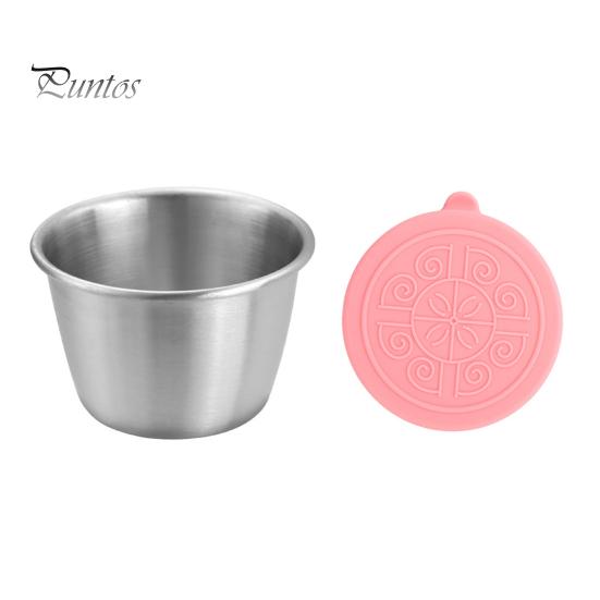 

Чашка для соусу з нержавіючої сталі, 1/6 шт., чашка для соусу з герметичною кришкою, 70 мл, багаторазовий контейнер для приправ для ланч-боксів для пікніків 70ml рожевий