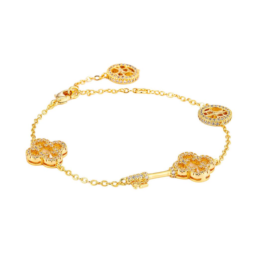 CHHC Adjustable Four-Leaf Clover Key Bracelet - High-End Niche Hand Jewelry Gift