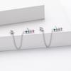 NEW Fashion Jewelry S925 Sterling Silver Long Tassel Chain Colour Small Zircon Gold Plated Stud Earring Jewelry for Women
