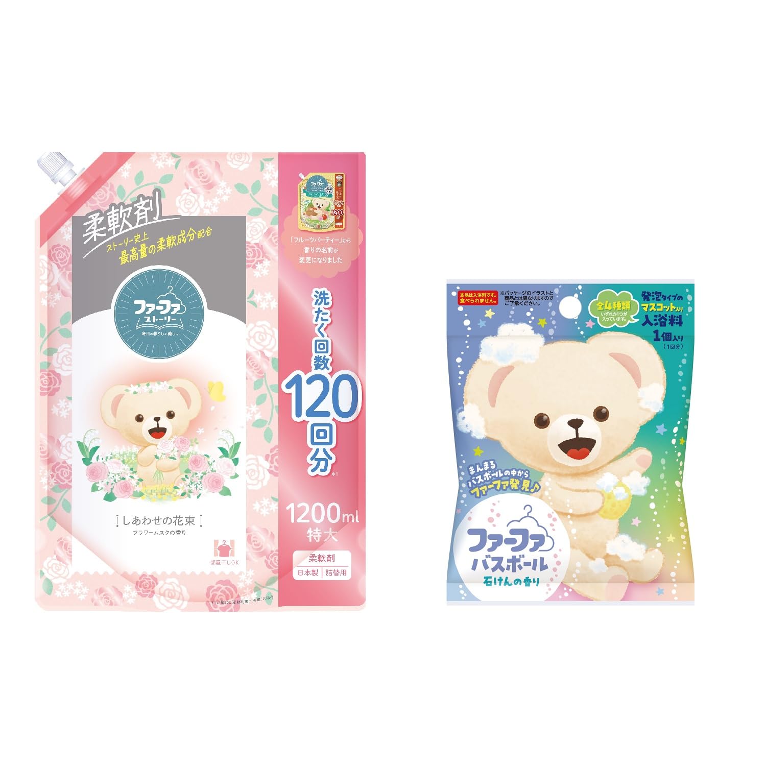 

FaFa Story Букет Счастья Кондиционер для белья Цветочный Мускусный Аромат 75г Мыло для ванны Включает Маскот Заправка, 1200мл, + Шар, Аромат,