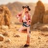 1/18 Scale Female Cowboy Figure Textured Cowgirl Miniature Statue with Hat Detailed